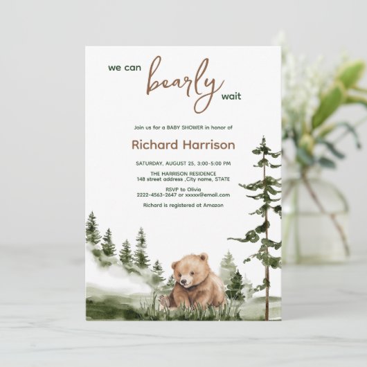 On peut attendre avec baby shower invitation (Debout devant)