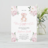 On peut attendre Baby shower Fille Invitation (Debout devant)