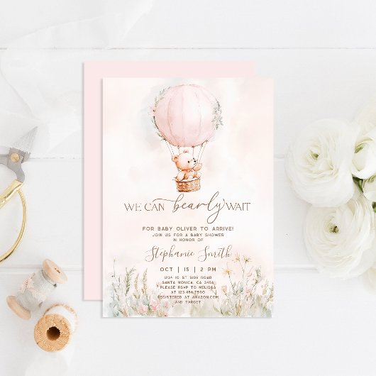On peut attendre Baby shower Girl Invitation