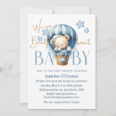 On peut attendre Blue Baby Shower Invitations (Devant)
