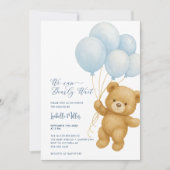 On peut attendre Blue Boy Baby shower Invitation (Devant)