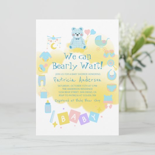 On Peut Attendre De Mignonnes Invitation Baby show (Debout devant)