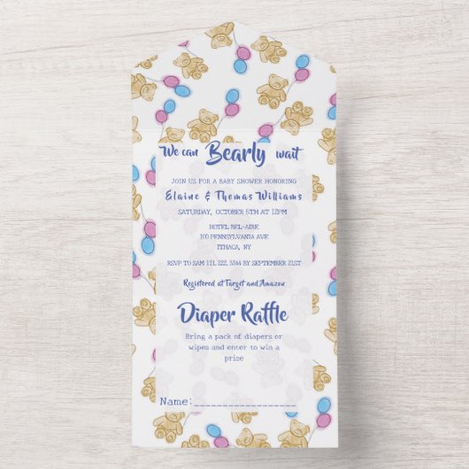 On peut attendre des Invitations Baby showers d'aq (À l'intérieur)