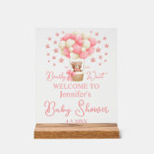 on peut attendre, fille baby shower rose bienvenue (Recto)