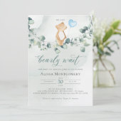 On Peut Attendre ! Invitation baby shower (Debout devant)