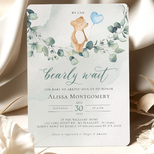 On Peut Attendre ! Invitation baby shower