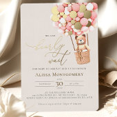 On Peut Attendre ! Invitation Baby shower rose