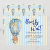 On peut attendre l'ours Baby shower Invitation (Devant / Derrière)