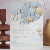 On peut attendre l'ours Boy Baby shower Invitation