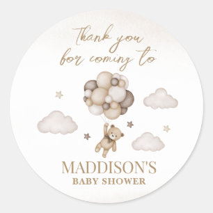 On Peut Attendre Un Sticker Rond Baby shower