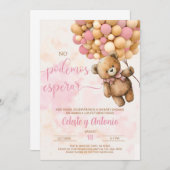 On peut attendre une fille baby shower invitation  (Devant / Derrière)