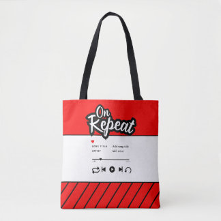On Repeat Favorite Song shopping Book Tote Bag