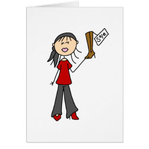 On-Sale Shopping Stick Figuur Card