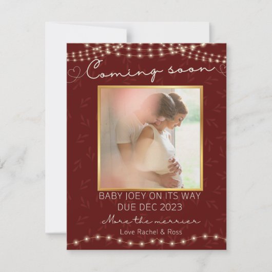 On s'attend à ce que père Noël accouche faire-part (Devant)