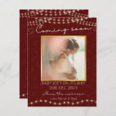 On s'attend à ce que père Noël accouche faire-part (Devant / Derrière)