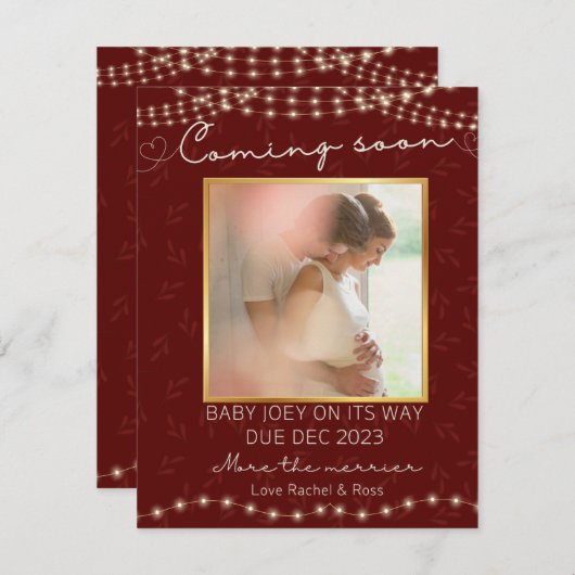 On s'attend à ce que père Noël accouche faire-part (Devant / Derrière)