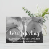 On s'attend à un Faire-part de naissance photo amu (Debout devant)