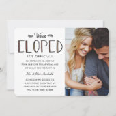 On s'est élopés | Elopement Mariage Faire-part (Devant)