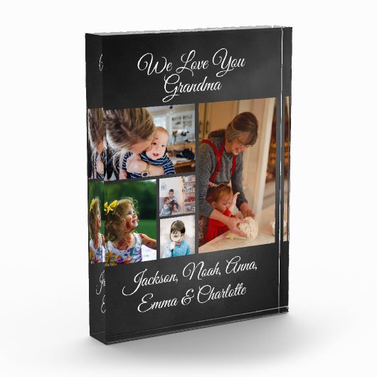 On t'aime grand-mère | Élégant bloc photo noir 5 (Gauche)