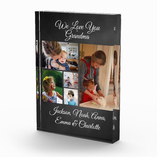 On t'aime grand-mère | Élégant bloc photo noir 5 (Droite)
