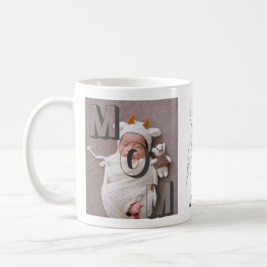 On T'Aime, Maman ! Mug Collage 2 Photo Personnalis (Gauche)