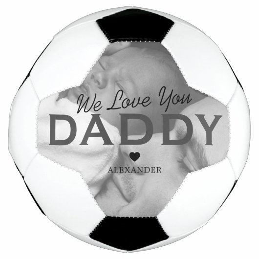 On T'Aime Papa Photo Soccer Ball (Devant)