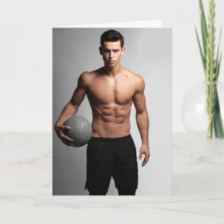 On The Ball Hot Guy Greetings Card Kaart