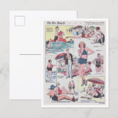 On The Beach - Vintage - 1935 Briefkaart (Voorkant / Achterkant)