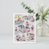 On The Beach - Vintage - 1935 Briefkaart (Staand voorkant)