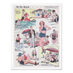On The Beach - Vintage - 1935 Foto Afdruk