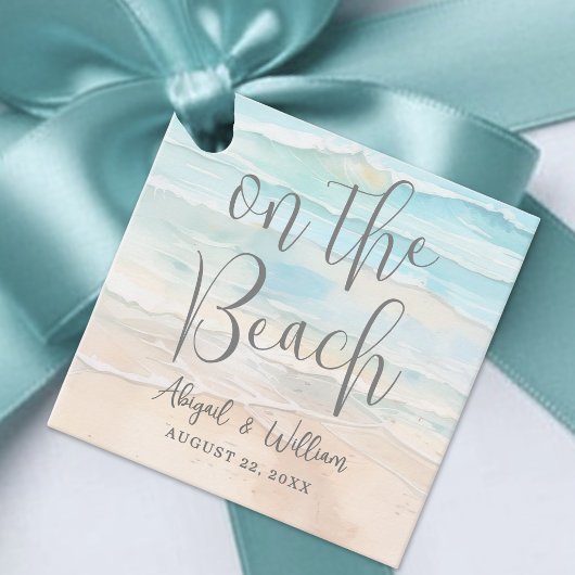 On The Beach Wedding Bedankjes Labels