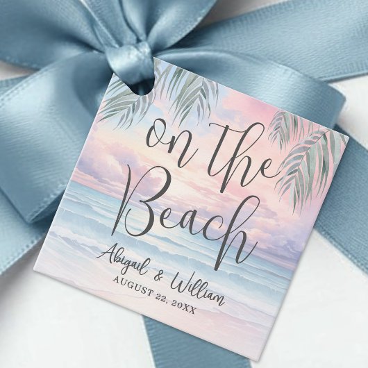 On The Beach Wedding Bedankjes Labels