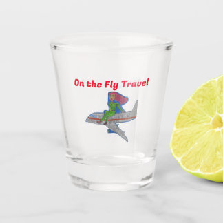 On the Fly Travel Mascot  Roze Shot Glas