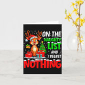 On The Naughty List And Regret Nothing Christmas X Kaart (Gele Bloem)
