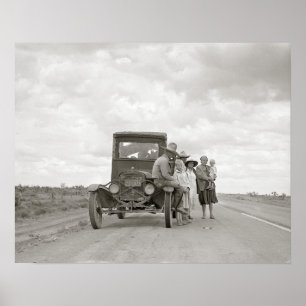 On The Road, 1937. Oude foto Poster