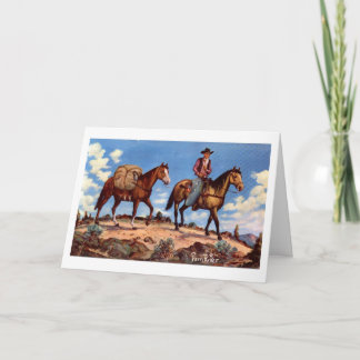 "On the Trail" Westerne kerst Kaart