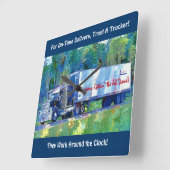 On-Time Delivery Cargo Truck Wall Clock Vierkante Klok (Hoek)