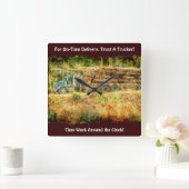 On-Time Delivery Logging Truck Wall Clock Vierkante Klok (Huis)