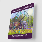 On-Time Delivery Logging Truck Wall Clock Vierkante Klok (Hoek)