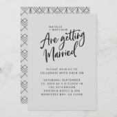 On va se marier faire-part de mariage de script (Devant / Derrière)