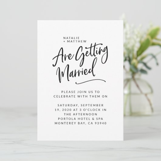 On va se marier faire-part de mariage de script (Debout devant)