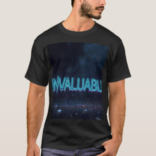 (ON)WAARDEERBARE Neon Cyaan Tech Typografie T-Shir T-shirt
