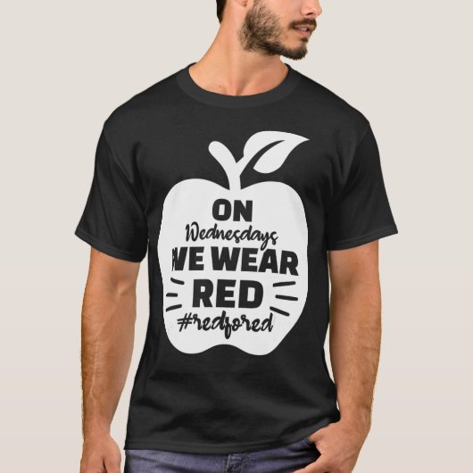 On Wednesdays We Wear Red Red For Ed _1 T-shirt (Voorkant)