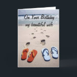 ON YOUR BIRTHDAY **MY BEAUTIFUL WIFE** BEACH STYLE<br><div class="desc">Have FUN with this BEACH BIRTHDAY CARD for "YOUR BEAUTIFUL WIFE" and let her know how HAPPY IT "BIRTHDAY AND THAT YOU WISH HER ALL THAT HER HEART DESIRES! THANKS FOR STOPPING BY 1 OF MY 8 STORES.</div>