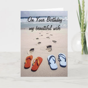 ON YOUR BIRTHDAY **MY BEAUTIFUL WIFE** BEACH STYLE KAART