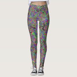 Onaangemaakte verf wervelwaas leggings