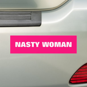 " onaangename vrouw " wit , magenta , roze bumpersticker