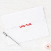 Onaanvaardbare stempel ronde sticker (Envelop)
