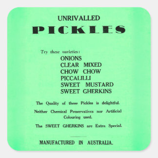 Onaardewinlijke Pickles Vintage Advertentie Sticke Vierkante Sticker
