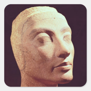 Onafgewerkt hoofd van Nefertiti, Nieuw Koninkrijk Vierkante Sticker
